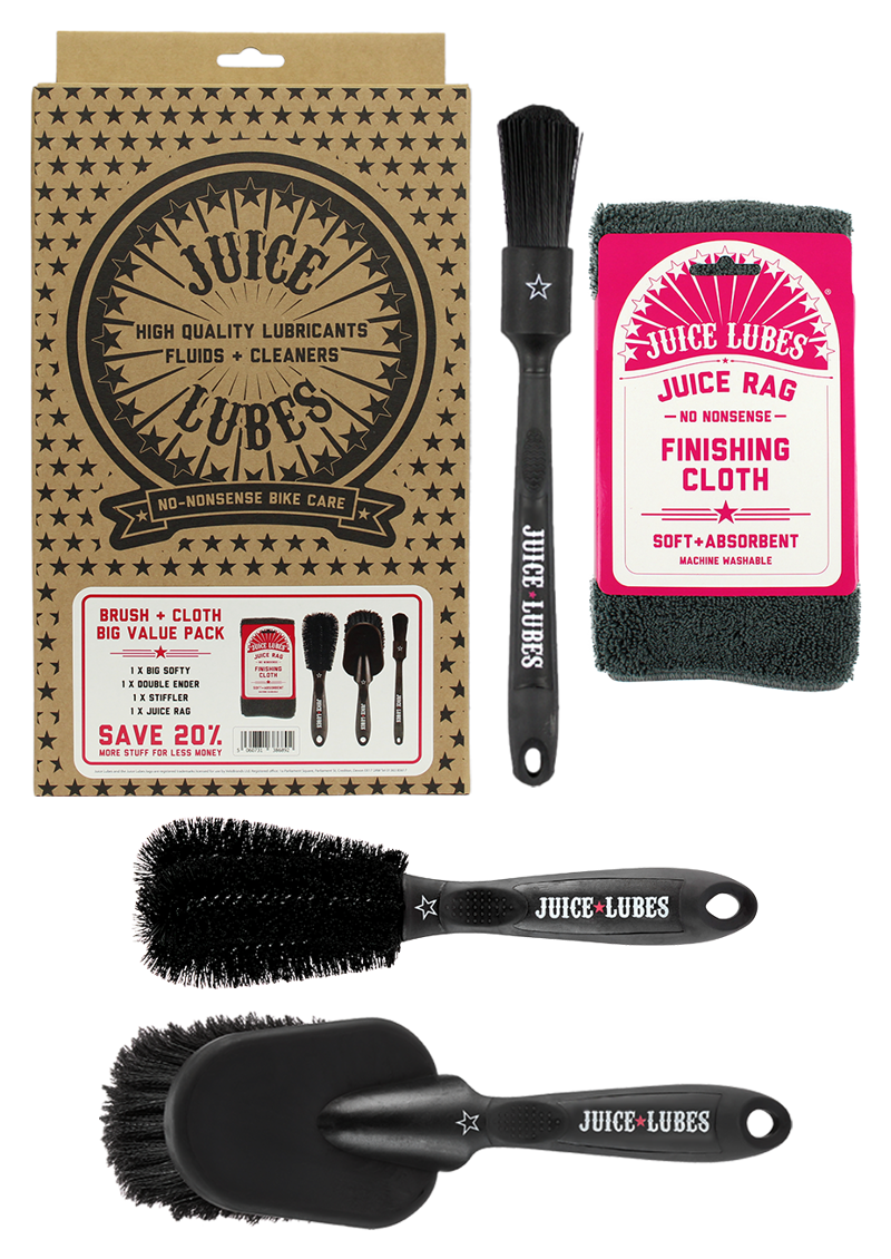 Juice Lubes 3 x Brush and Cloth Pack in Black